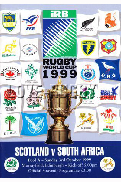 1999 Scotland v South Africa  Rugby Programme